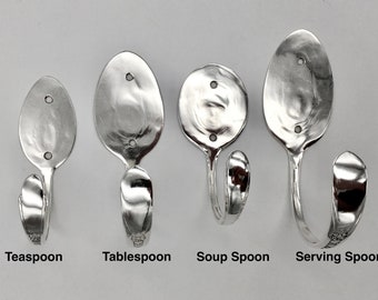 Spoon Coat Hooks Any Quantity Vintage Recycled Silverware Art Pick A Size Teaspoon Tablespoon Soup Spoon Serving Spoon