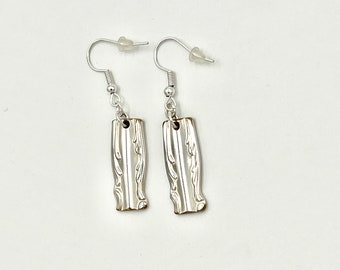 Silver Spoon Earrings Vintage Reclaimed Silverware Jewelry