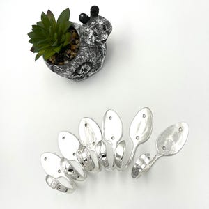 6 Silver Spoon Hooks