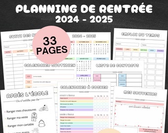 Op de afbeelding: Een printbare planner voor het schooljaar 2024-2025. De planner bevat een kalender, takenlijsten en ruimte voor notities. De planner is ontworpen om leerlingen te helpen georganiseerd en op schema te blijven.