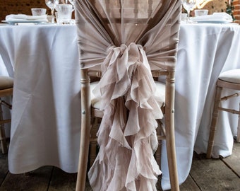 Chiffon Hoods with Ruffles for Chair Decor Weddings Parties Events Baby Showers Chair Design and Decor