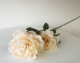 Peony 02 Head Stem Light Champagne Hm43 para bodas, eventos y fiestas.