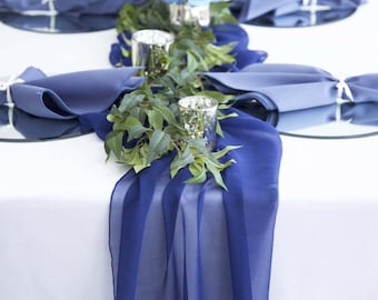 Maßgeschneiderte Chiffon Georgette Tischläufer in verschiedenen Farben für Hochzeiten Partys Veranstaltungen Babypartys Feiern