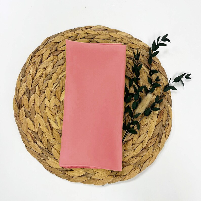 Bespoke Polyester Table Napkins Various Colours Available for Weddings Parties Events Christmas Pastel Decor Dusky Rose