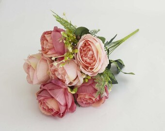 Ramo vintage europeo de peonías n.° 2 para bodas, eventos, fiestas y decoración del hogar.