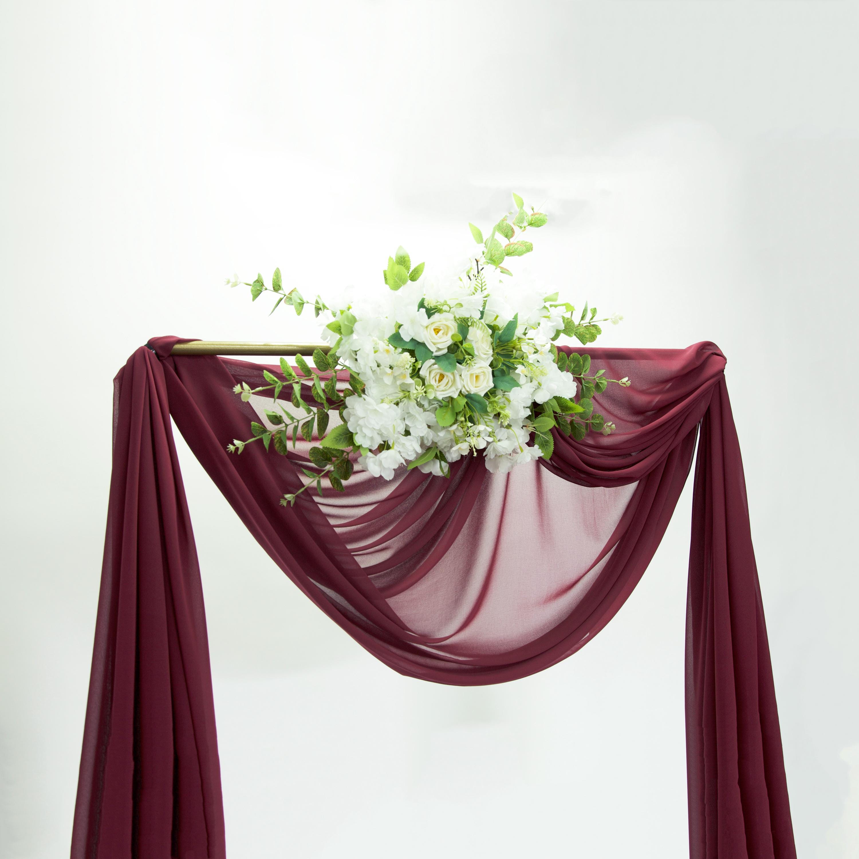 Bespoke Wine/burgundy Chiffon Fabric 9m X 1.5m Overlocked for Wedding ...