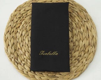 Bespoke Personalised Embroidered Napkins for Weddings Events Parties Home Decor Tablescape