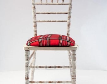 Funda para cojín de asiento Chivari de tartán Royal Stewart para decoración navideña festiva