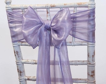 Paquete de 100 lazos de organza de seda para bodas, eventos y decoración de sillas y fiestas.