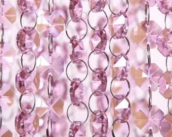 Glas Kristall Girlande Strang 14 mm x 1 m für Hochzeiten Kulissen Events Partys