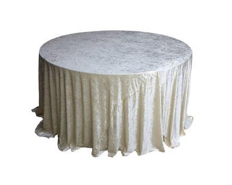 Crushed Samt 132 ""Runde Tischdecke verschiedene Farben für Hochzeiten Veranstaltungen Partys Dekor."