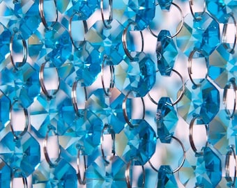 Glas Kristall Girlande Strang 18 mm x 1 m für Hochzeiten Kulissen Events Partys