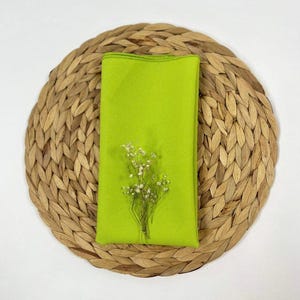 Bespoke Polyester Table Napkins Various Colours Available for Weddings Parties Events Christmas Pastel Decor Lime