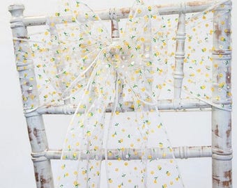 Frühlingsblume Organza Schärpe für Hochzeiten Veranstaltungen Partys Picknicks Stuhl Dekor