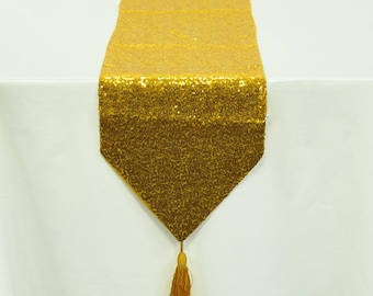 Pailletten-Tischläufer mit Quaste verschiedenen Farben für Hochzeiten Events Partys Dekor