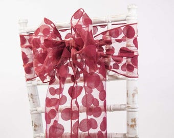 Polka Dot Flock Organza Schärpe in Verschiedenen Farben für Hochzeiten Events Partys Dekor