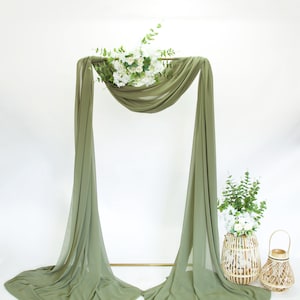 Bespoke Desert Khaki Chiffon Fabric 9m x 1.5m Overlocked for Wedding Arches and Draping Wedding Events Baby Shower Party Decor Backdrops