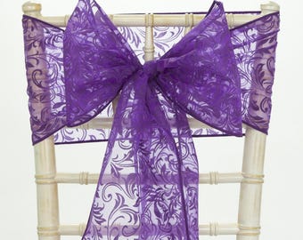 Flock Organza Schärpe für Hochzeiten Events Partys Stuhl Dekor