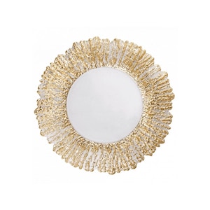 Glazen opladerplaat gouden schaalontwerp voor bruiloften, evenementen, feesten, tafeldecoraties, couverts