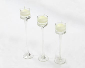 Glass 3 Tier Tealight Holders for Weddings Events Parties Decoration