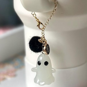 Halloween Cup or Purse Handle Charm with Ghosts and Candy Corn