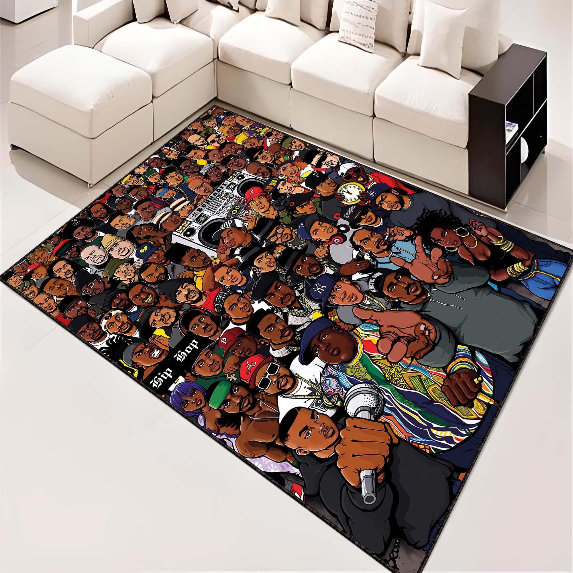 Hip Hop カセットテープ柄ラグマットM オールドスクール ヒップホップ Hip Hop カセットテープ柄ラグマットM オールドスクール ヒップ
