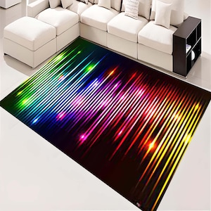 Colorful Rug, Rainbow Rug, Minimalist Rug, Mid Century Modern Rug, Custom Rug, Personalized Rug, Indoor Rug, Salon Area Rug, Home Decor Rug