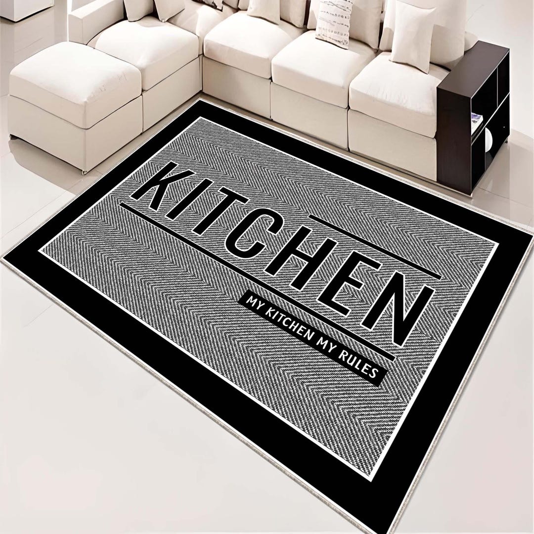 Dining Room Mat, Cooking Theme Rug, Unique Kitchen Runner, Anti-fatigue ...