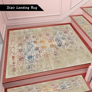 Vintage Kilim Stair Runner Rug: Woven Chenille Cotton Blend