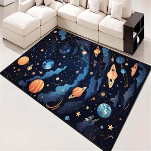 Planets Rug, Kids room Rug, Galaxy Rug, Nursery Rug, Astronomy Rug, Space Decor Rug, Educational Rug, Children Rug, Custom Rug, Floor Rug