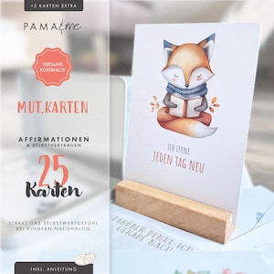 25 Affirmationskarten für Kinder: Mut.Karten inkl. Verpackung +Aufsteller, keine Versandkosten | Mutmachkarten, Ermutigungskarten