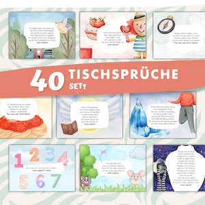 40 Tischsprüche für Kinder, Kindergarten, zuhause, Vorlagen, zum ausdrucken
