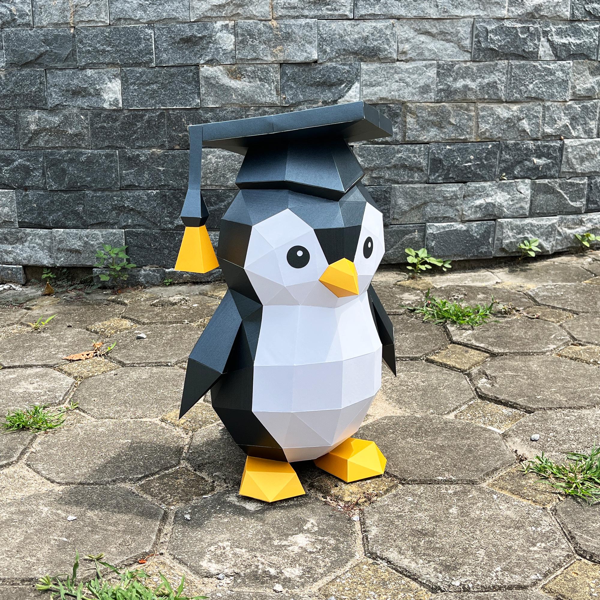 Graduate Penguin Papercraft SVG, Studio, PDF Template for Cricut ...