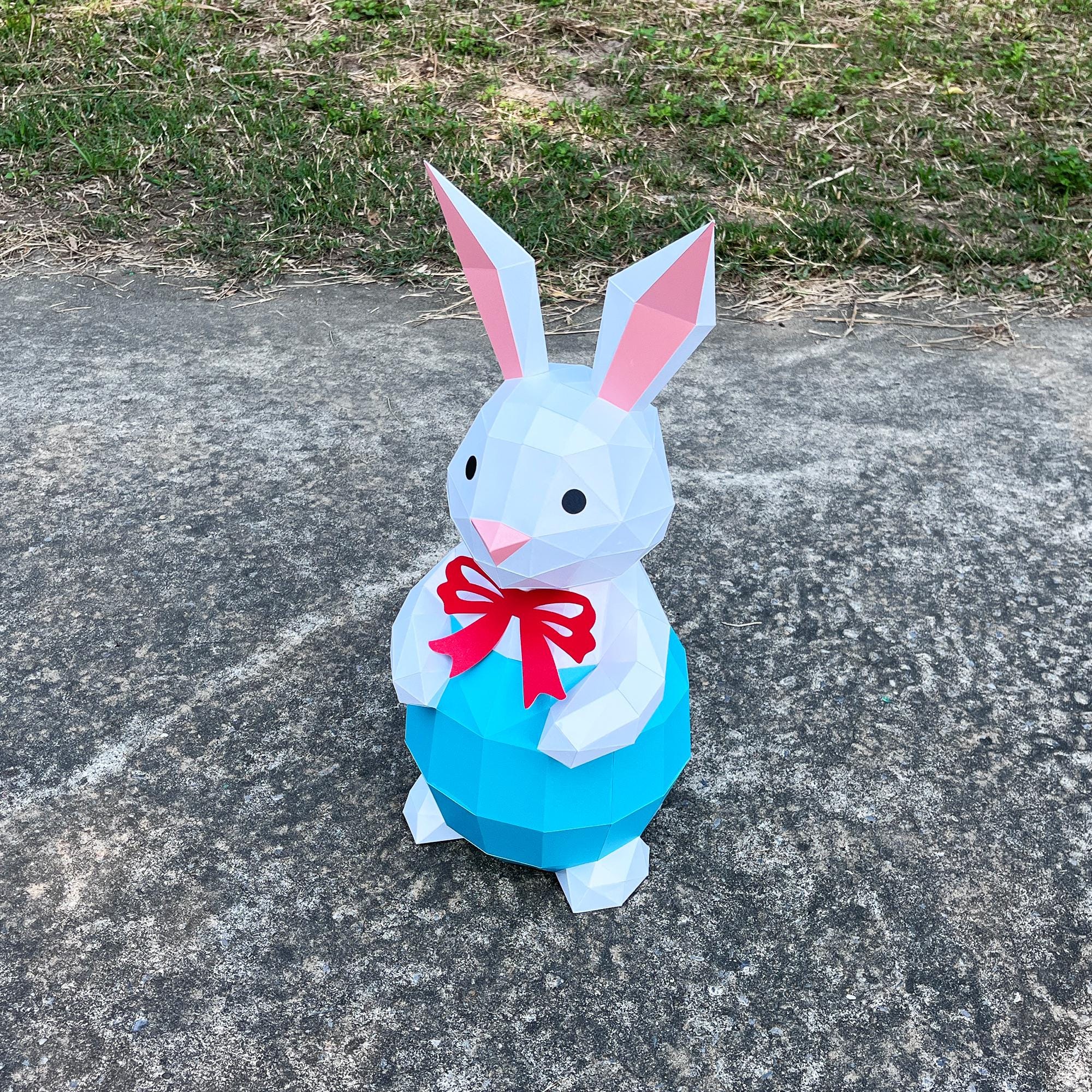 Easter Bunny Papercraft Template – DIY Origami Sculpture (SVG, Studio ...