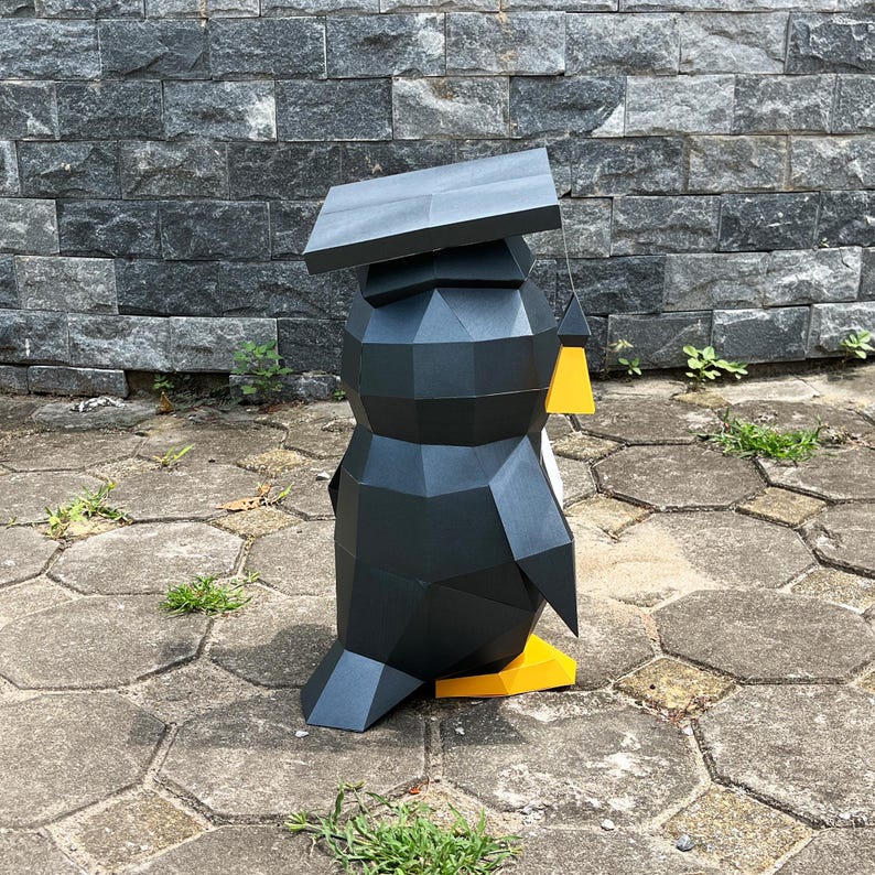 Graduate Penguin Papercraft SVG, Studio, PDF Template for Cricut ...