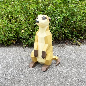 Meerkat Sitting Papercraft SVG, Studio, PDF Template For Cricut project - Diy Meerkat Origami, Sculpture Model Paper - 3D Low Poly Animal