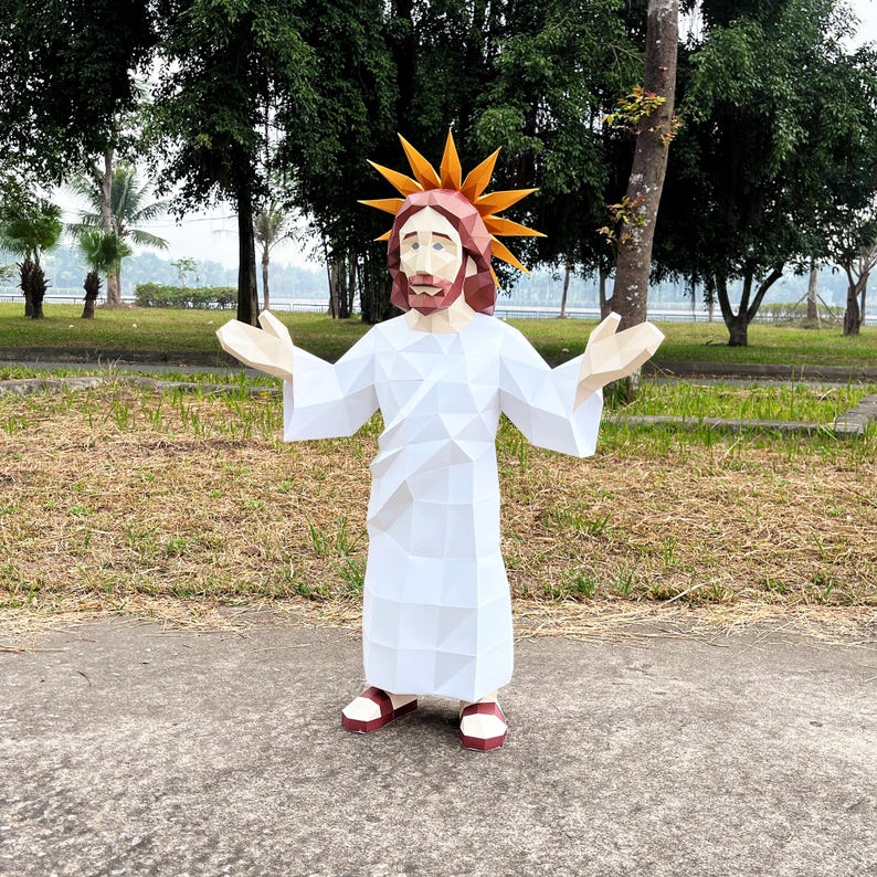 Resurrected Jesus Papercraft SVG, Studio, PDF Template for Cricut ...