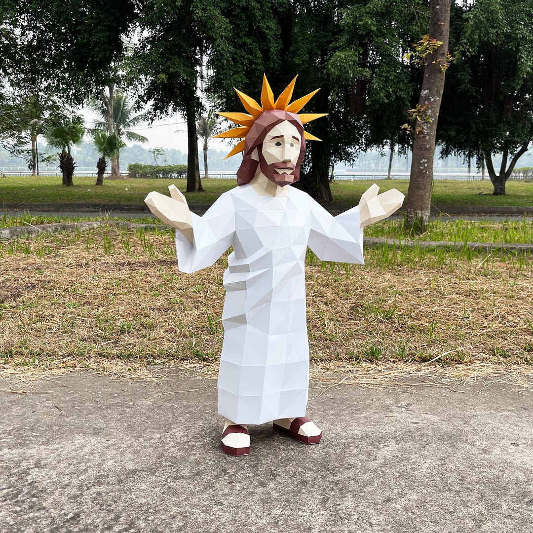 Resurrected Jesus Papercraft SVG, Studio, PDF Template for Cricut ...