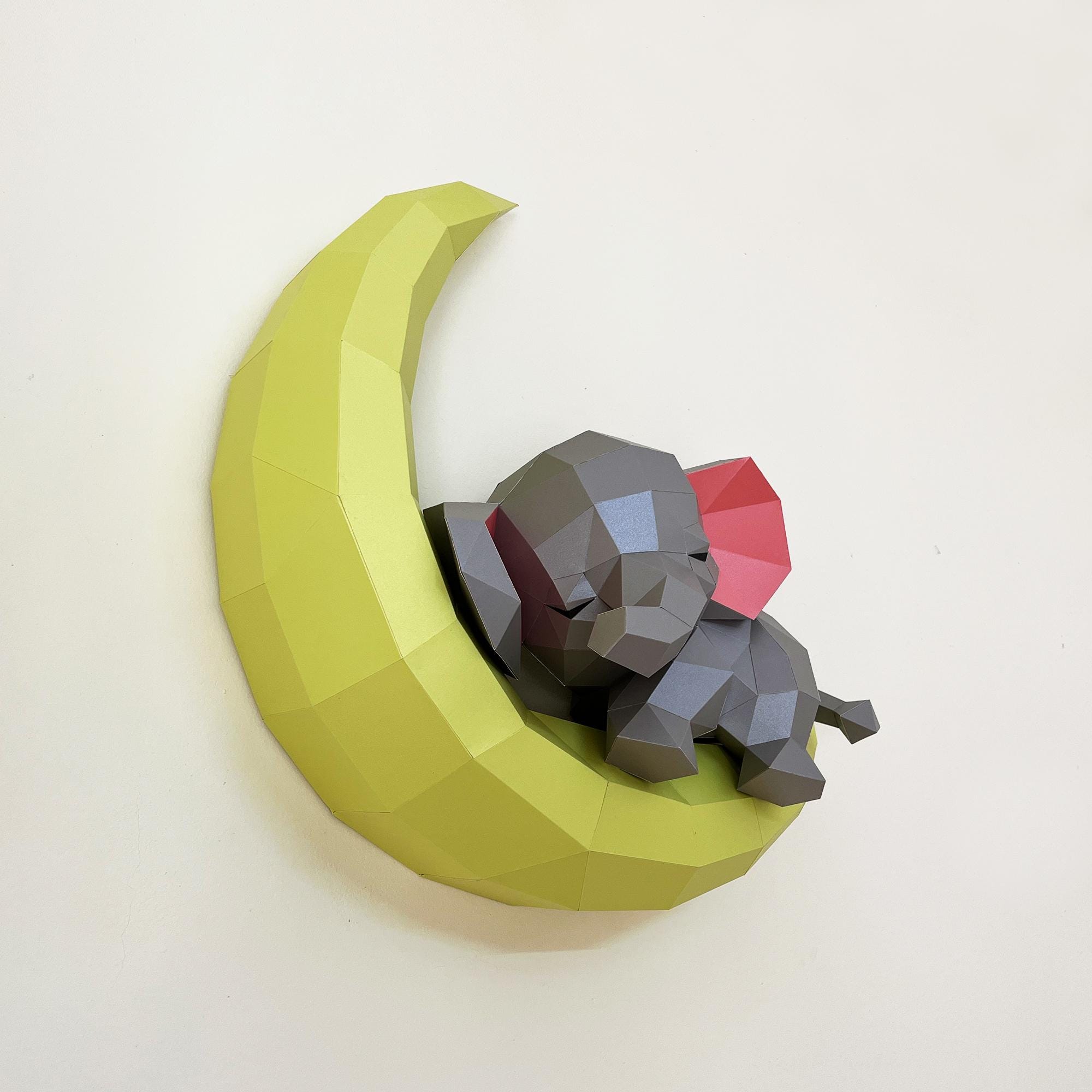 Elephant Sleep on the Moon Papercraft PDF, SVG Template for Cricut ...