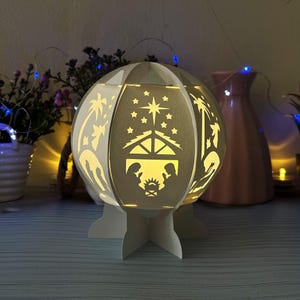 Modelli SVG per lanterne della scena della natività V1 per progetti Cricut ... Lanterna di Natale fai da te - Luminarie di carta Svg, ornamenti natalizi svg