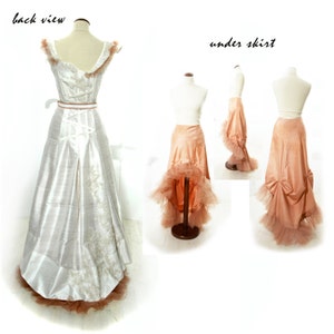 Wedding Dress Silk and Lace woodland Ivory white haute couture handmade fashion image 5