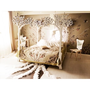 Under the apple tree canopy bed Modern romantic Scandinavian design Sleep Therapy woodland fairy tale image 2