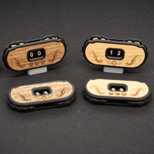 Hit Point and Score Counter 0–99 with Engraved Hardwood Inlay