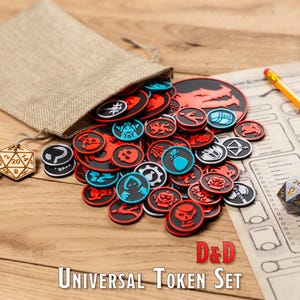 DnD und Pathfinder Token-Set 47–73 Stk, 1-Zoll-Raster, Beutel inkl., TTRPG-Token