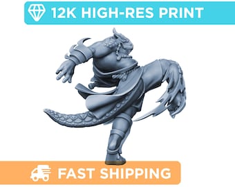 Dragonfolk Monk | DnD Mini - Role Playing Miniature - D&D Pathfinder Fantasy RPG Mini - High Quality Resin Print for Tabletop Gaming