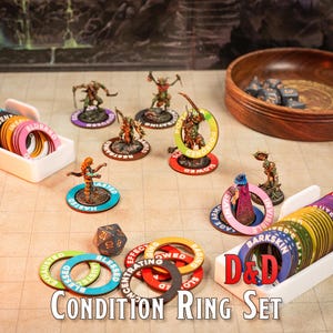 DnD Condition Rings: Status Effect Markers, Buff Debuff Tracker Set