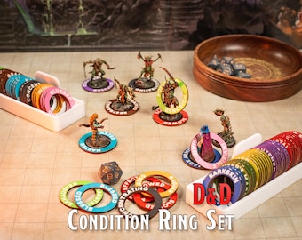 Anelli delle Condizioni di D&D: Segnalini di Stato ed Effetti, Set di Tracciamento Buff e Debuff