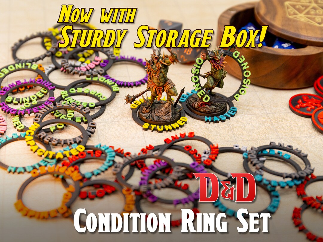 Dnd Condition Ring Set of 74 or 33 Status Effect Markers for 5E