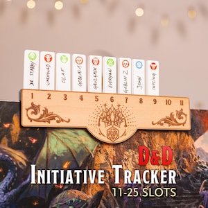 Handmade Hardwood DnD Initiative Tracker with Wipeable Markers