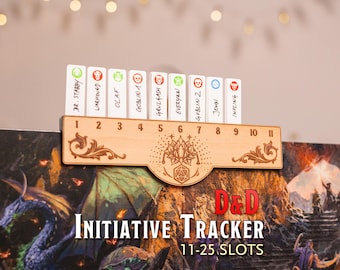 Handmade Hardwood DnD Initiative Tracker with Wipeable Markers